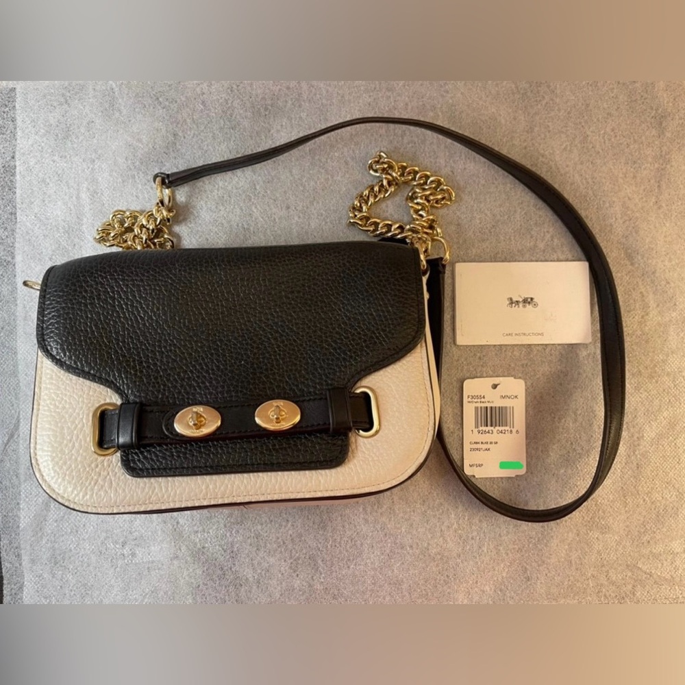 Coach Blake 20 Black and White Crossbody.